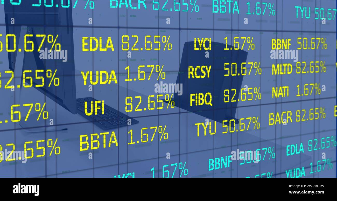 Immagine delle statistiche e dell'elaborazione dei dati in tutto il mondo Foto Stock