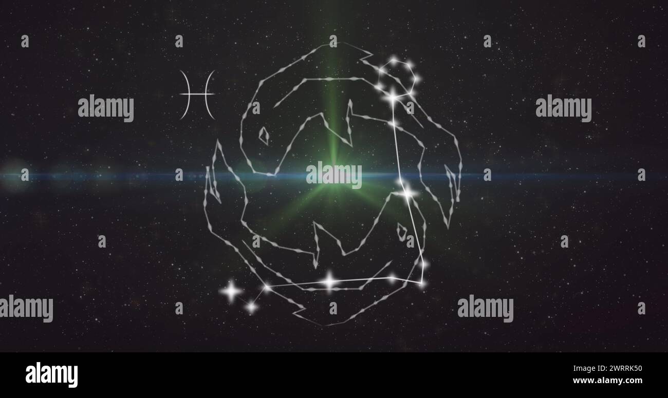 Immagine della stella dei pesci su nuvole di fumo sullo sfondo Foto Stock