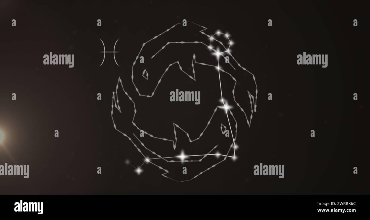 Immagine della stella dei pesci su nuvole di fumo sullo sfondo Foto Stock