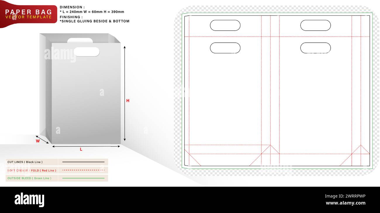 illustrazione vettoriale di mock-up 3d di modelli di sacchetti di carta fustellati per scomparti di prodotti disegni unici, contenitore concettuale minimalista per pacchetti, Illustrazione Vettoriale