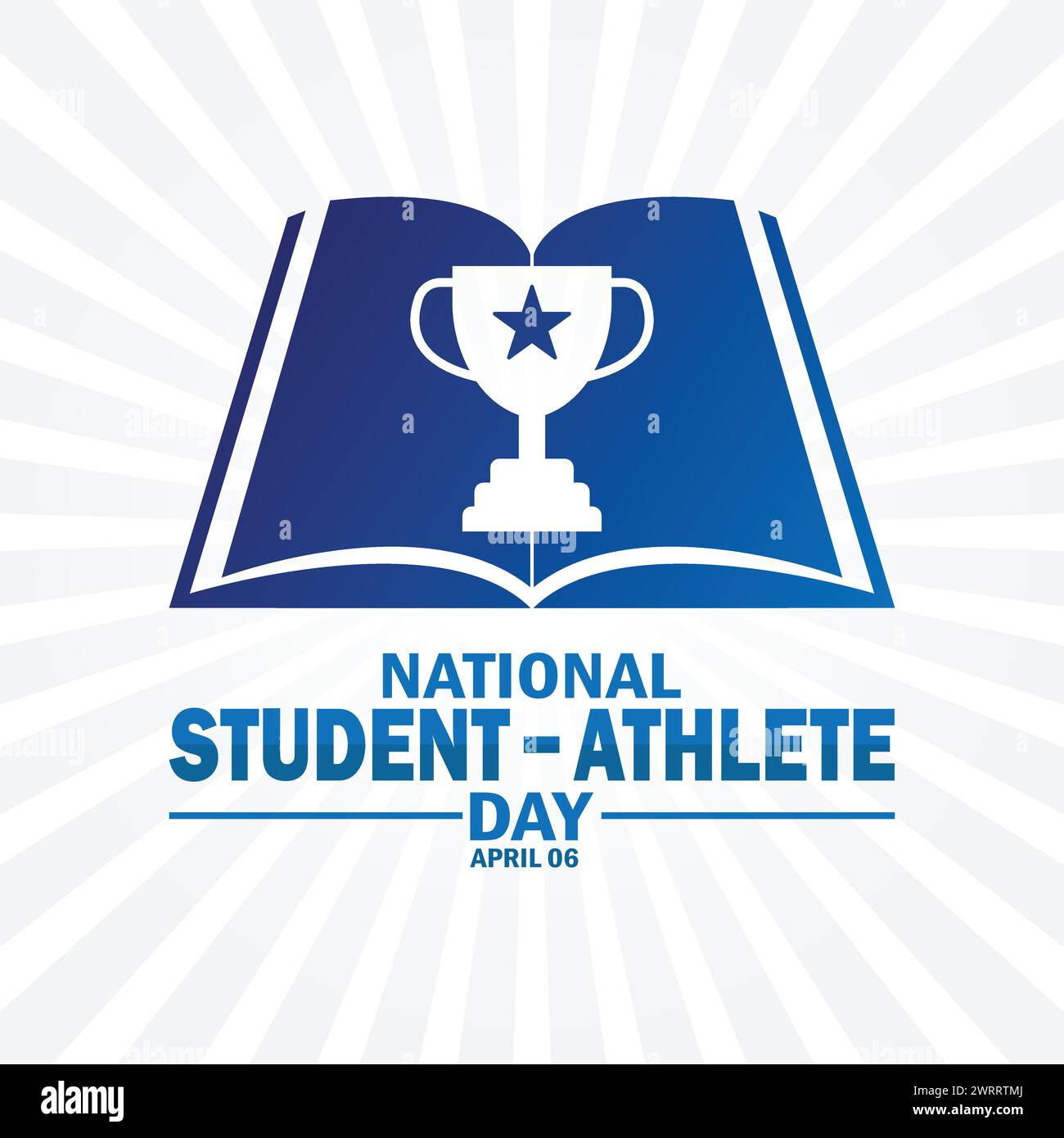 National Student Athlete Day. Concetto di vacanza. Modello per sfondo, banner, scheda, poster con iscrizione di testo Illustrazione Vettoriale