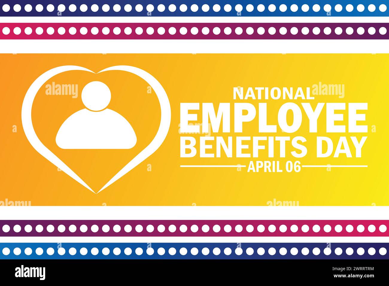 Carta da parati National Employee Benefits Day con forme e tipografia. Giornata nazionale dei benefici per i dipendenti, background Illustrazione Vettoriale