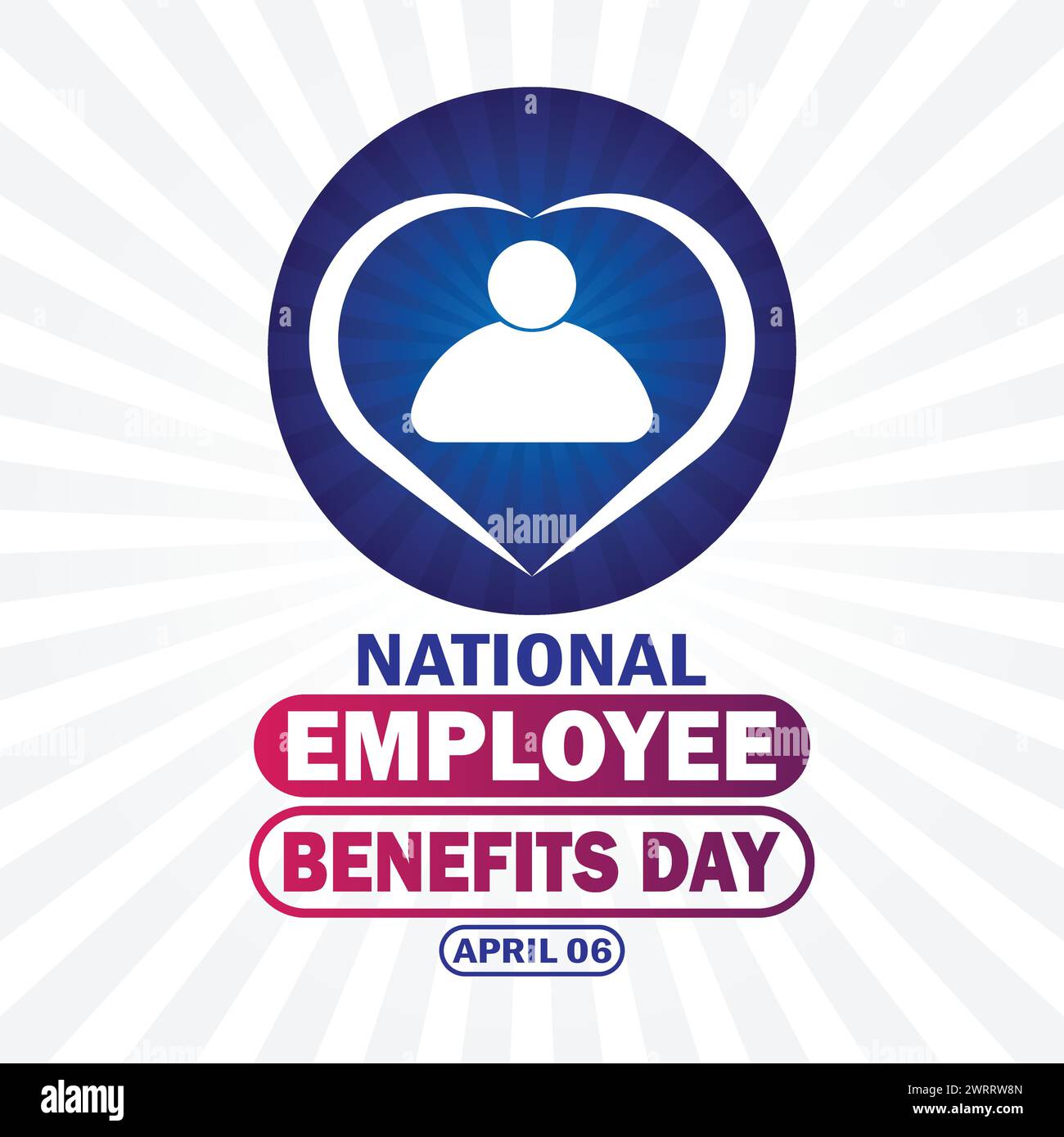 Giornata nazionale dei benefici per i dipendenti. Concetto di vacanza. Modello per sfondo, banner, scheda, poster con iscrizione di testo Illustrazione Vettoriale