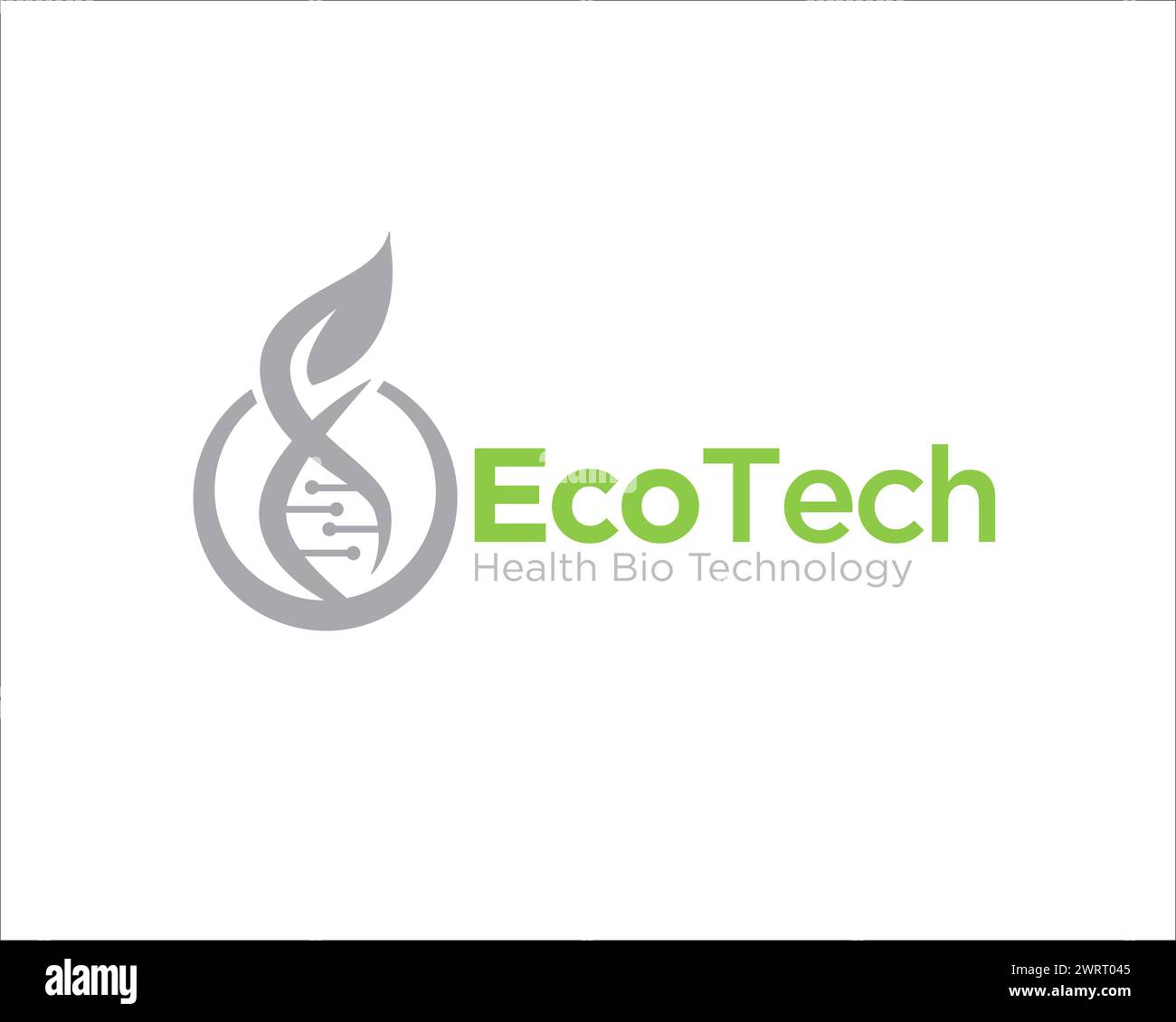 design del logo eco tech dna semplice per la ricerca medica e il logo di laboratorio Illustrazione Vettoriale