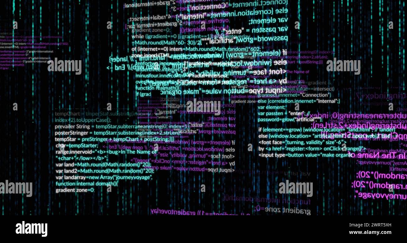 Immagine dell'elaborazione dei dati su sfondo nero Foto Stock