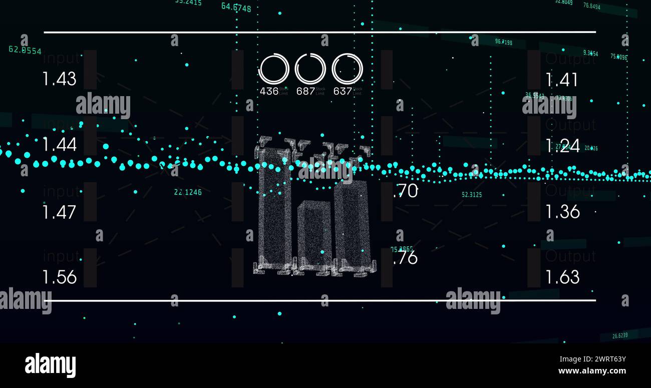 Immagine del trattamento dei dati finanziari Foto Stock