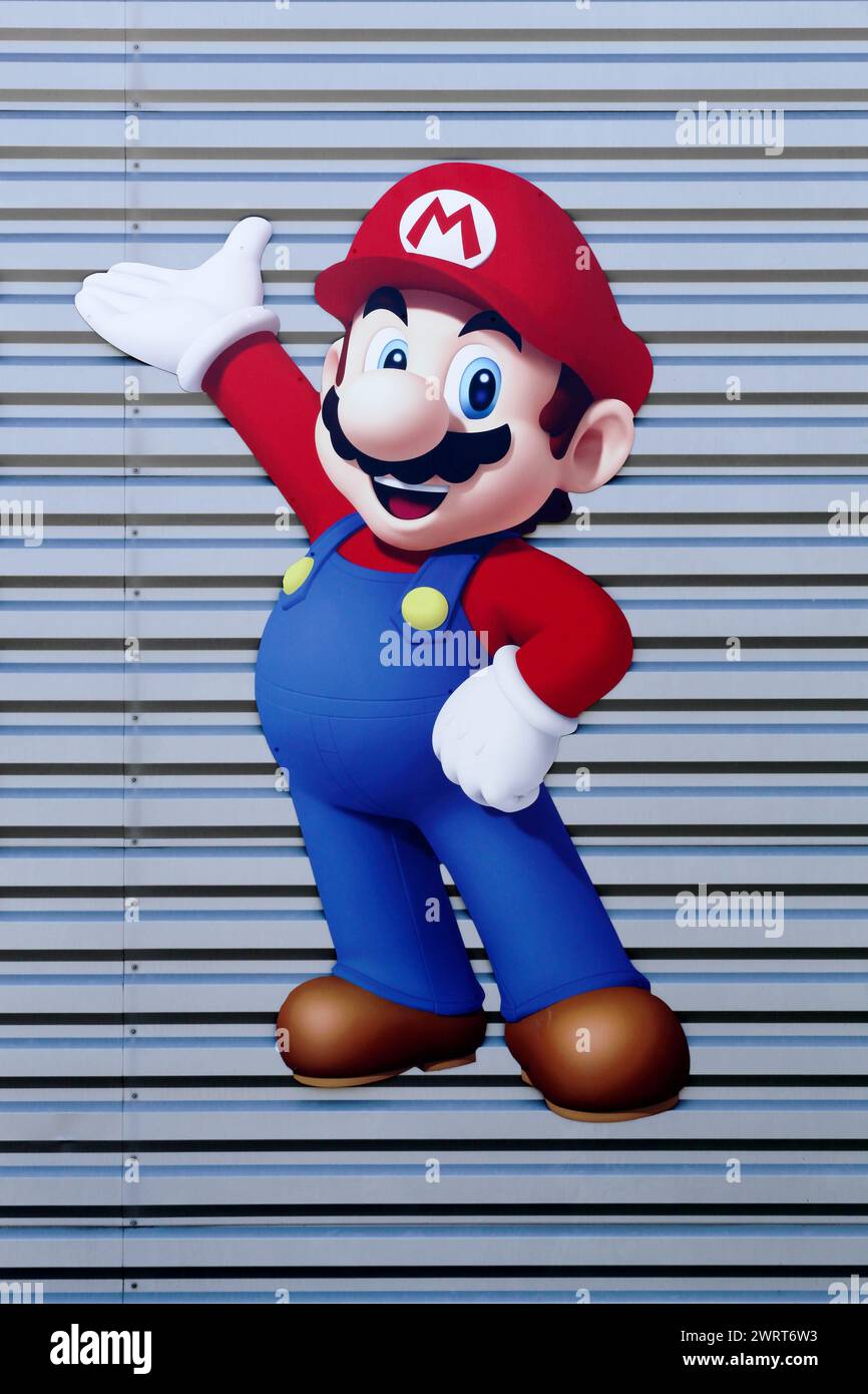 Villefranche, Francia - 14 maggio 2020: Super Mario Bros personaggio su un muro. Super Mario Bros è un videogioco a piattaforme sviluppato e pubblicato da Nintendo Foto Stock
