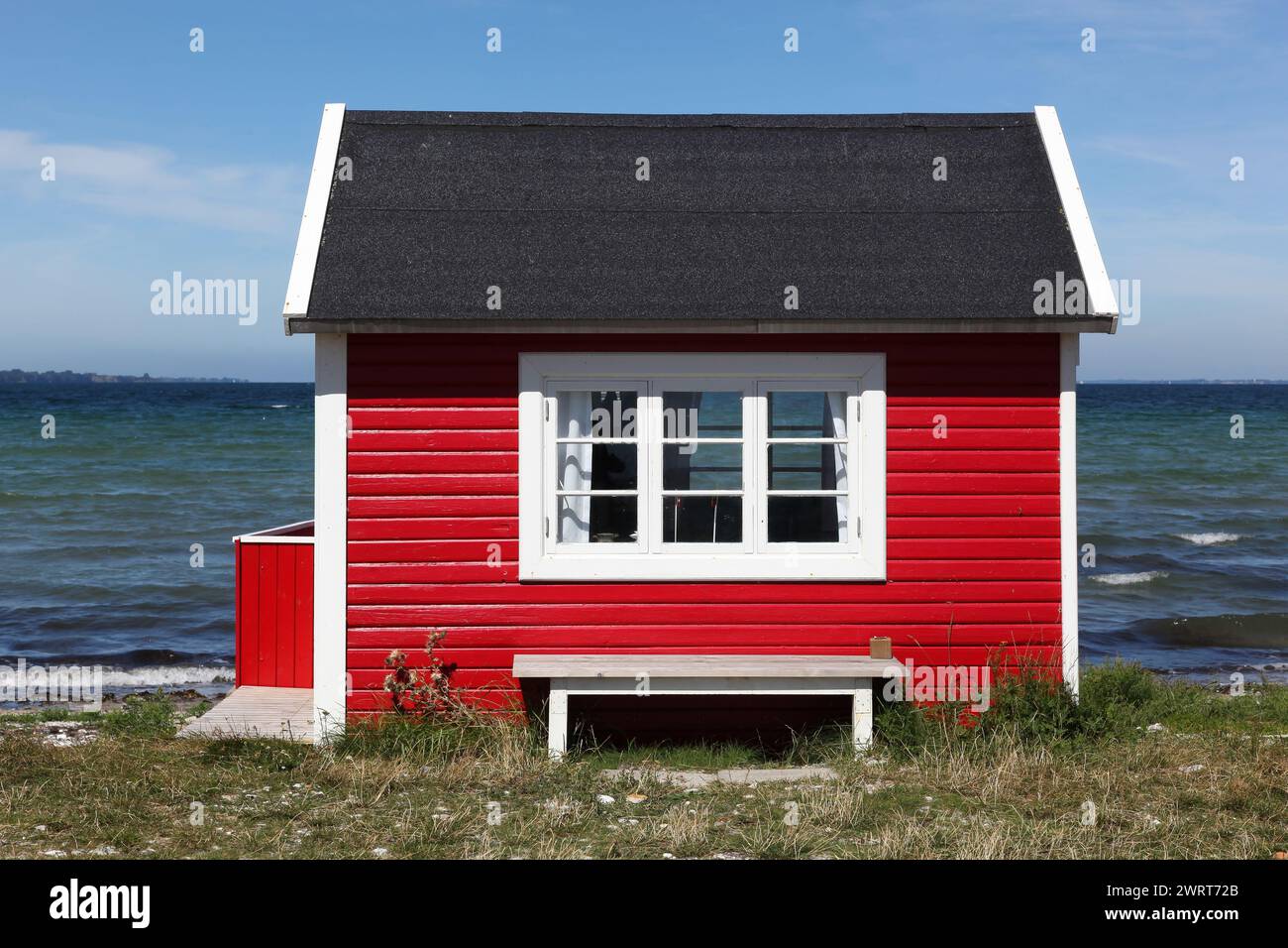 Baita colorata in Aeroskobing, isola di Aero, Danimarca Foto Stock