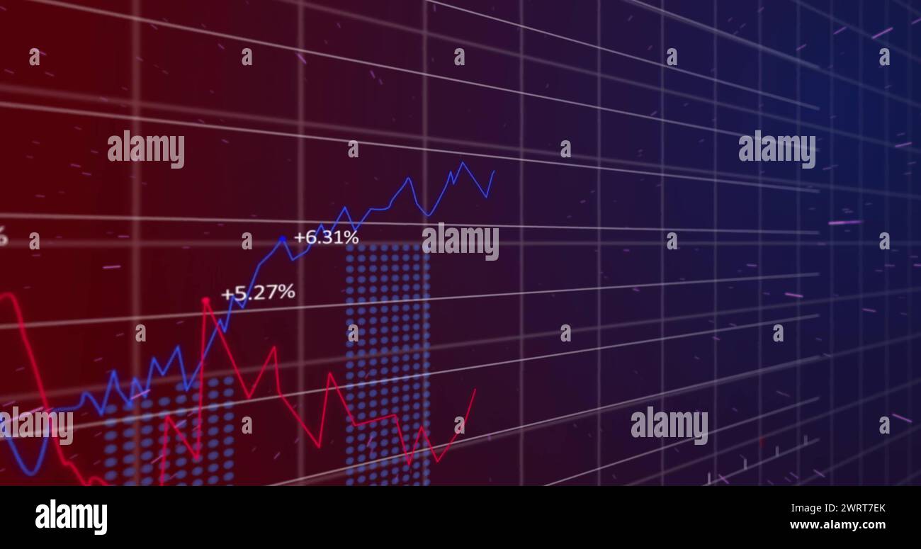 Immagine delle statistiche e dell'elaborazione dei dati finanziari Foto Stock