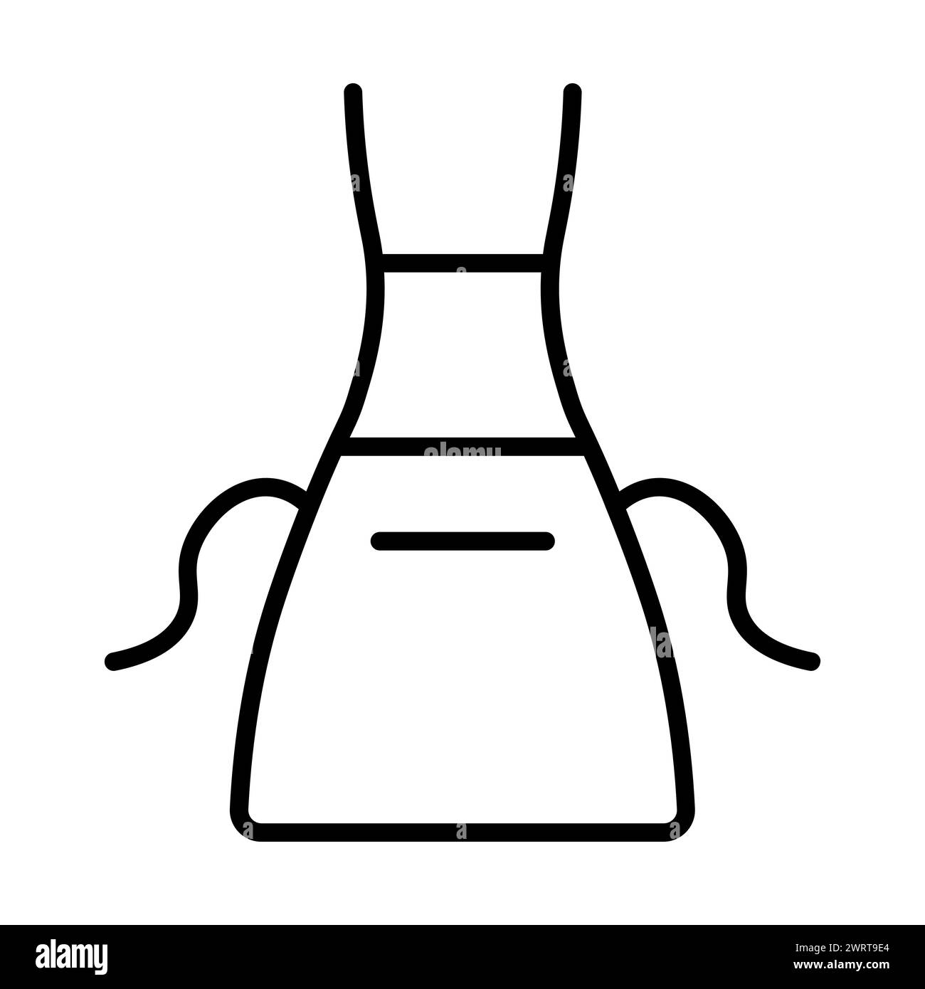 icona grembiule vettoriale nera su sfondo bianco Illustrazione Vettoriale