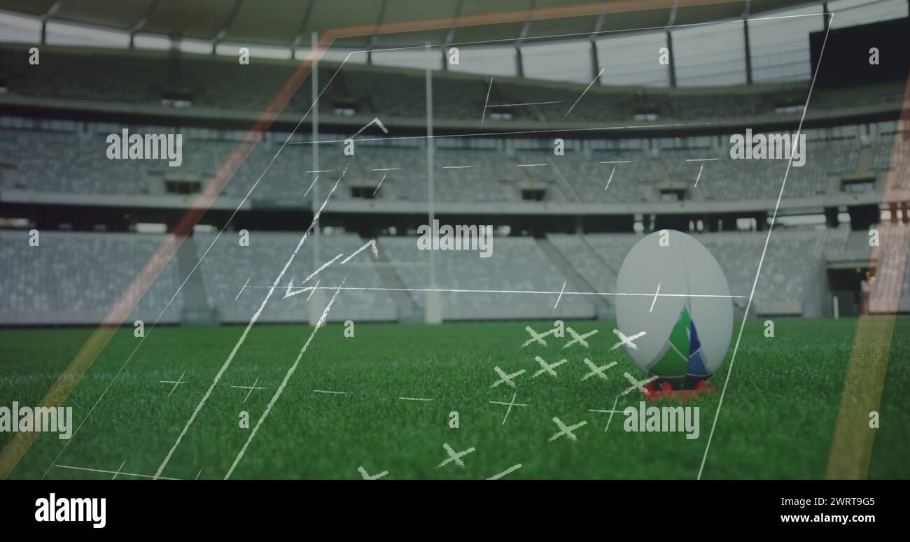 Immagine del disegno del piano di gioco su sfondo verde Foto Stock