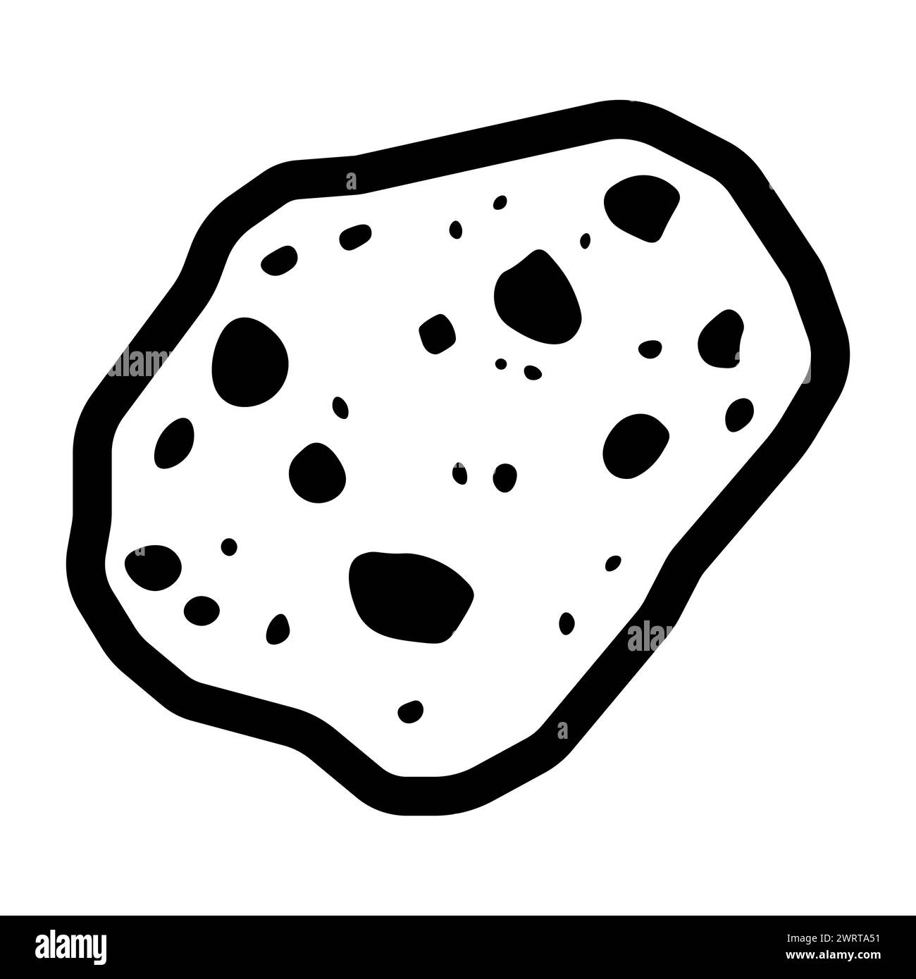 icona nera dell'asteroide vettoriale su sfondo bianco Illustrazione Vettoriale