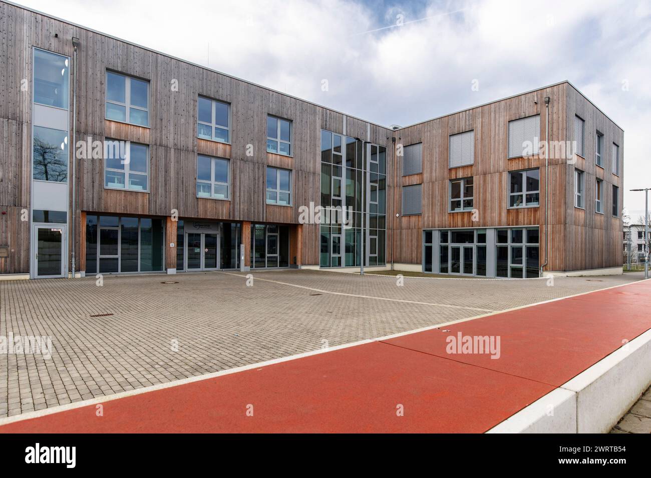 L'edificio di estensione 'Zukunftsraum' dell'università privata Witten Herdecke nella costruzione sostenibile del legno, Witten, Renania settentrionale-Vestfalia, GE Foto Stock