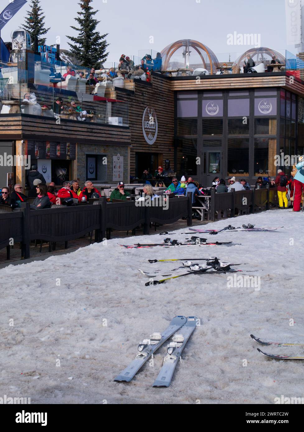 Igloo bar, Sestriere, Italia Foto Stock