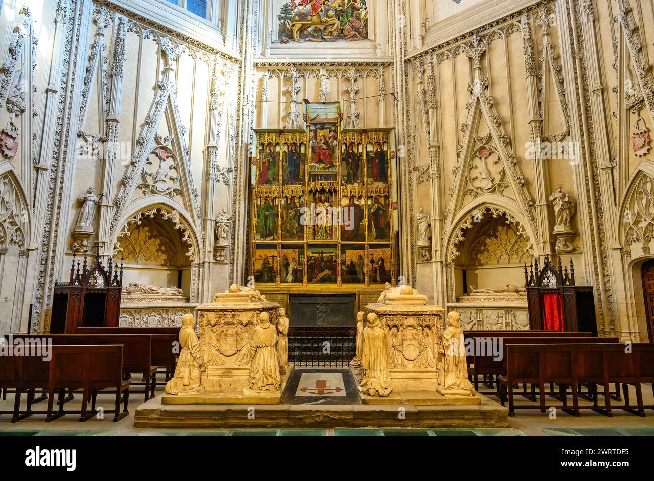 Cappella di Santiago (James). Architettura interna della Cattedrale di Toledo, Spagna Foto Stock