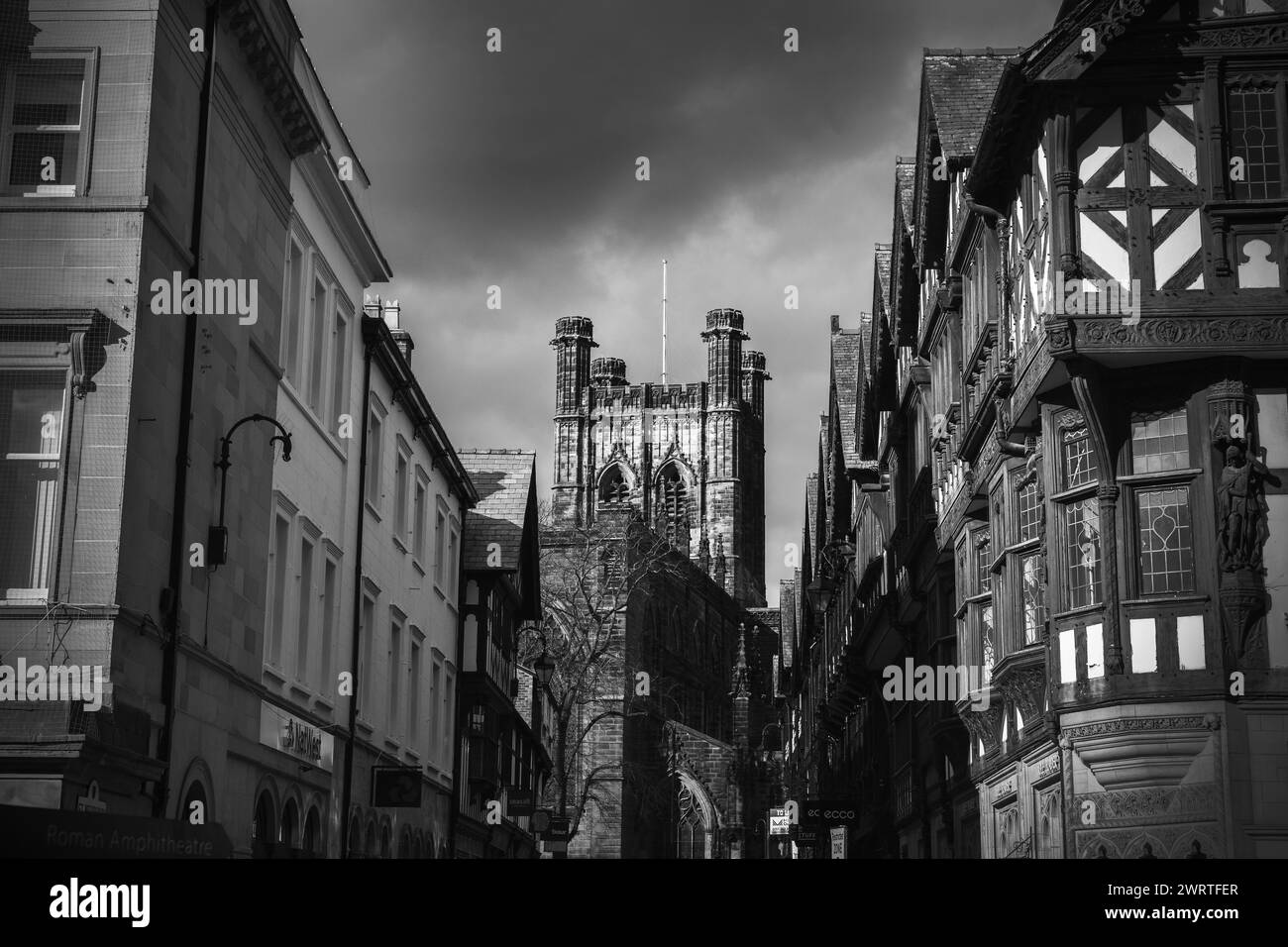 Fotografia di © Jamie Callister. Streets of Chester City, Chester, Cheshire, Inghilterra, 3 marzo, 2024 Foto Stock