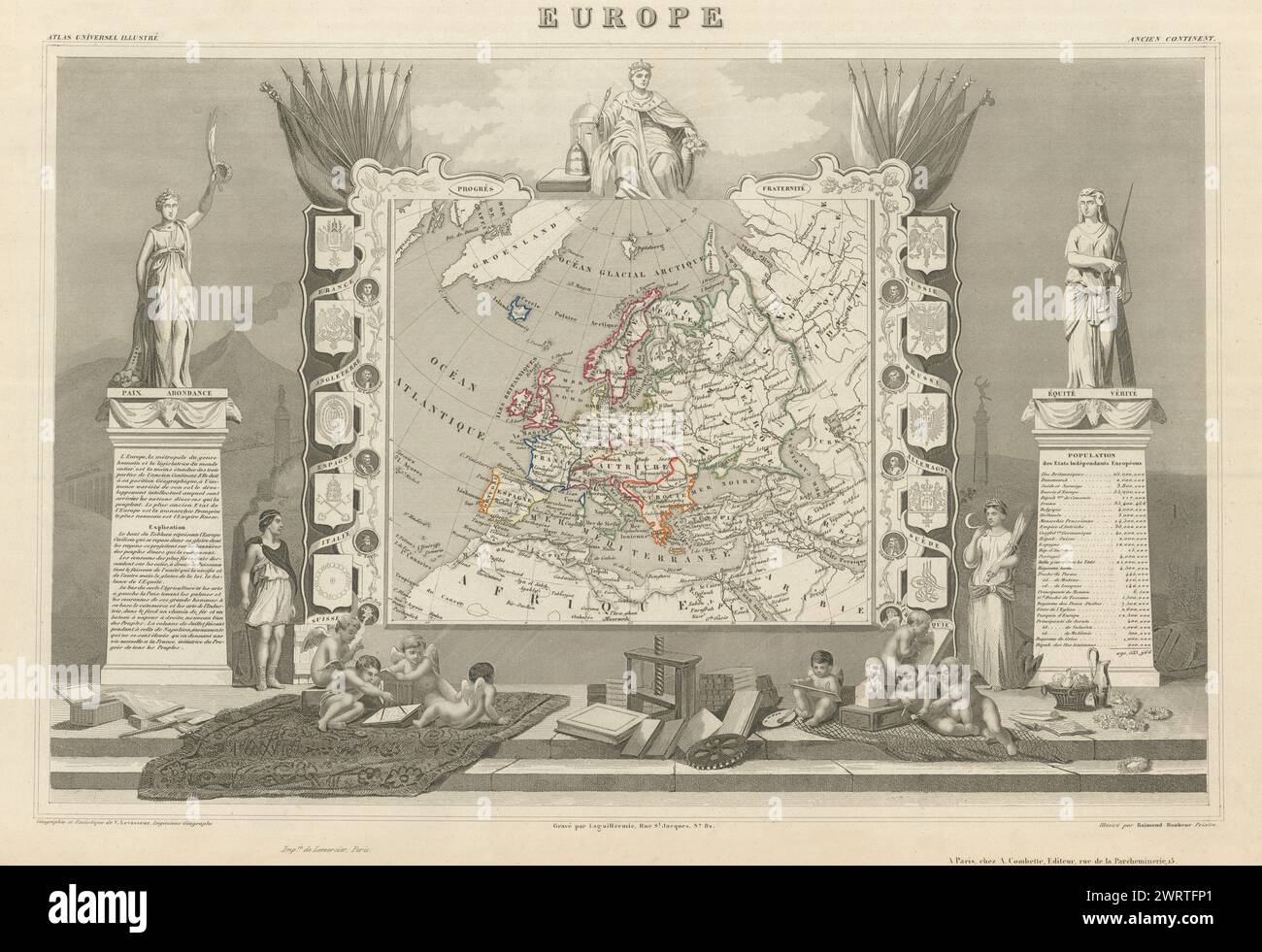 Vecchia mappa europa immagini e fotografie stock ad alta risoluzione ...