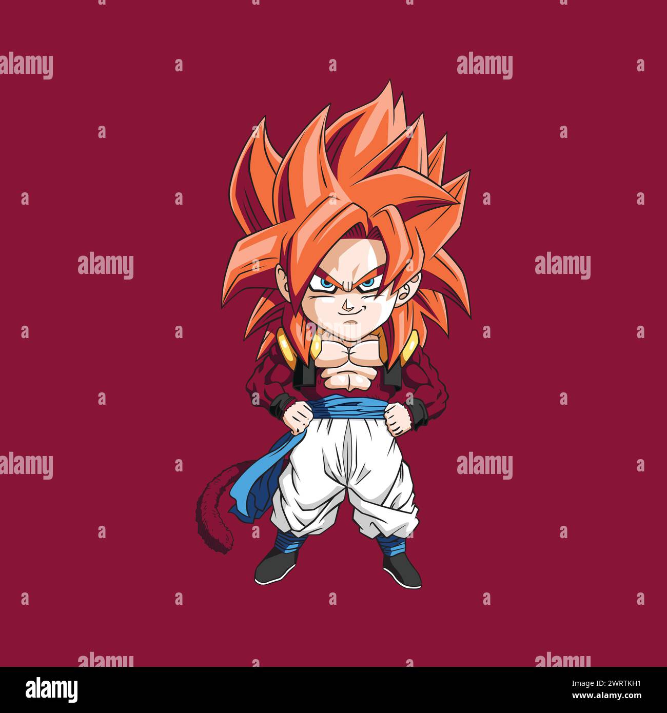 personaggio di dragon ball gogita super saiyan 4 cartoni animati animazione vettoriale divertente arte Illustrazione Vettoriale