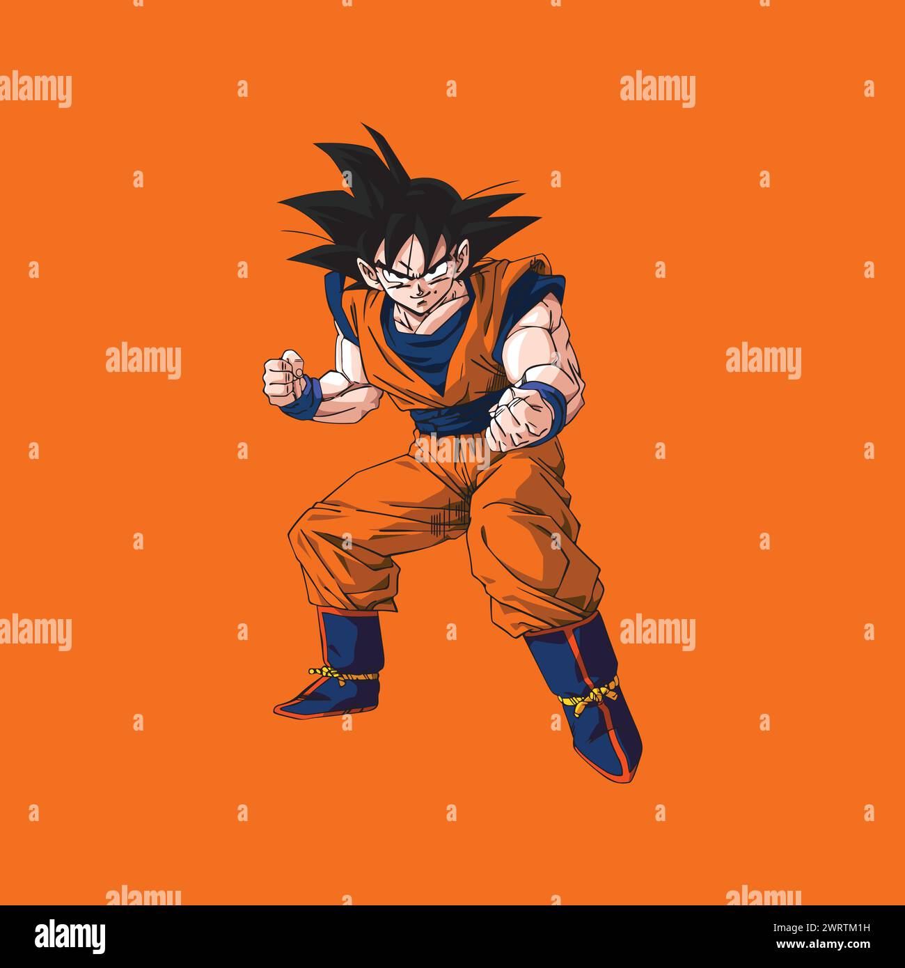 personaggio di dragon ball goku illustrazione vettoriale divertente arte Illustrazione Vettoriale