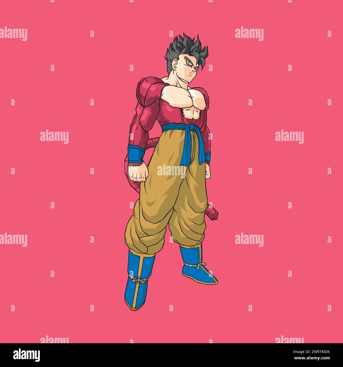 dragon ball character trunks ssj 4 anime vettoriali illustrazione fun art Illustrazione Vettoriale