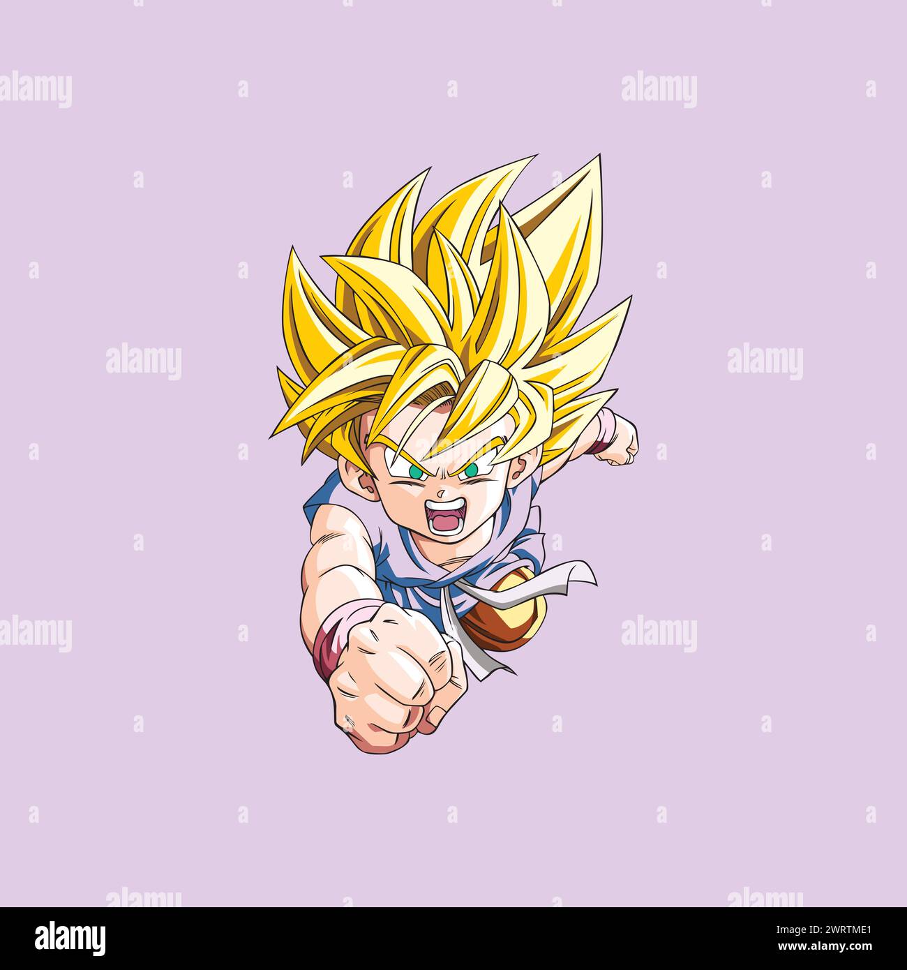 personaggio di dragon ball goku super saiyan illustrazione vettoriale anime divertente arte Illustrazione Vettoriale