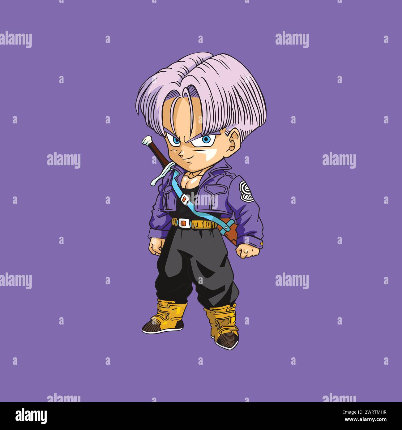 il personaggio di dragon ball chibi tronca cartoni animati anime vettoriali illustrazione divertente arte Illustrazione Vettoriale