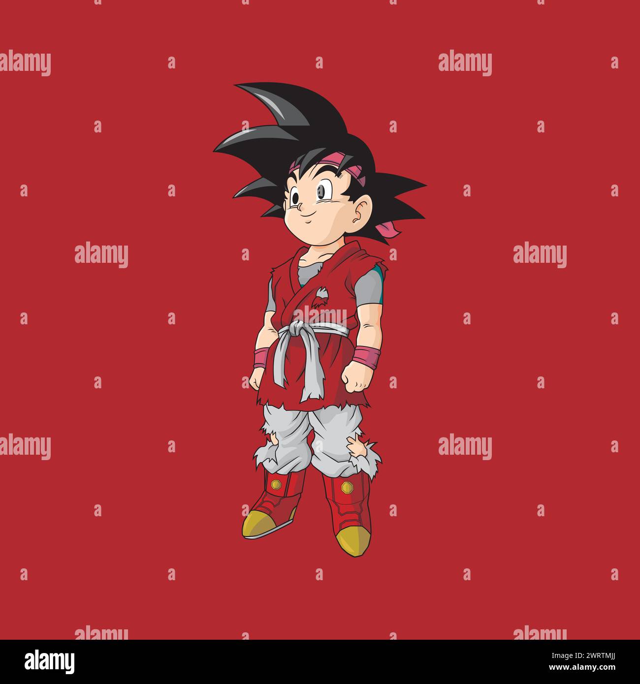 dragon ball character goku kids cartoon vector illustration fun art Illustrazione Vettoriale