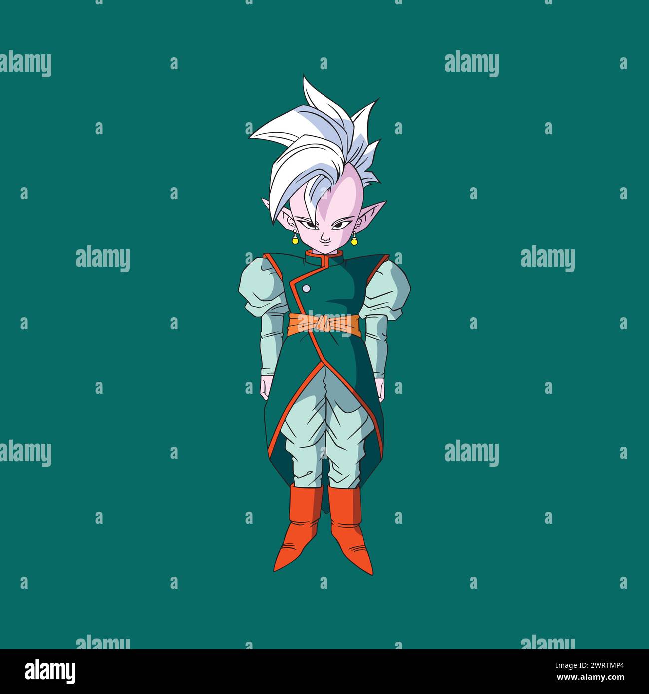 dragon ball character goku cartoon anime vector illustration fun art Illustrazione Vettoriale