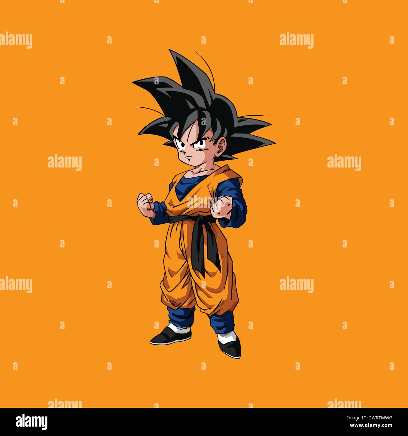 dragon ball character son goku bambino supereroe cartoni animati illustrazione vettoriale divertente arte Illustrazione Vettoriale