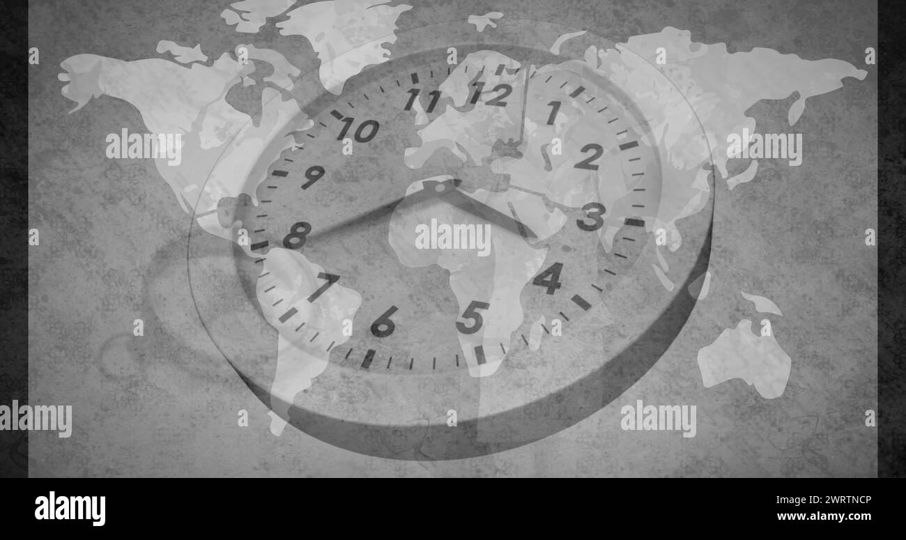 conto alla rovescia da 15 a 0 su sfondo grigio 4k Foto Stock