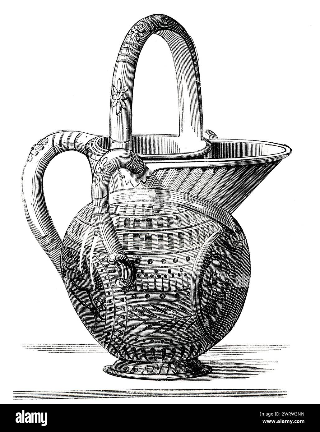 Brocca d'acqua tedesca, Faience, XVI secolo Foto Stock