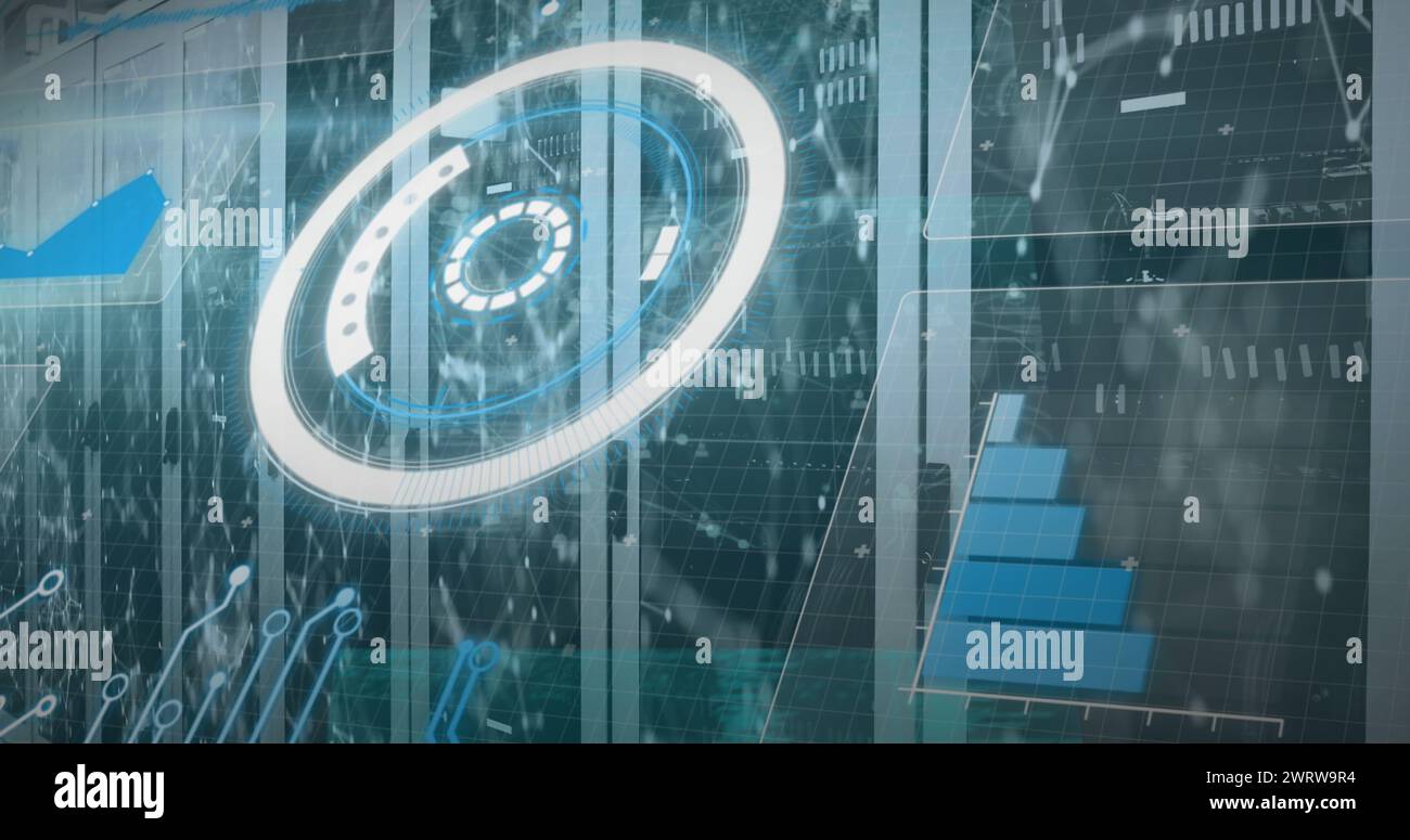 Immagine del testo con globo e rete di connessioni Foto Stock