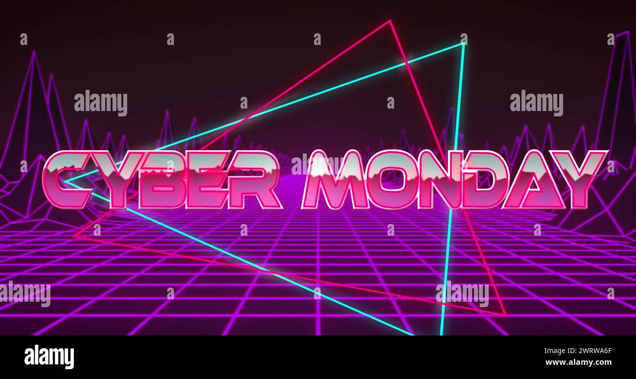 Immagine del testo cyber monday sulle forme Foto Stock