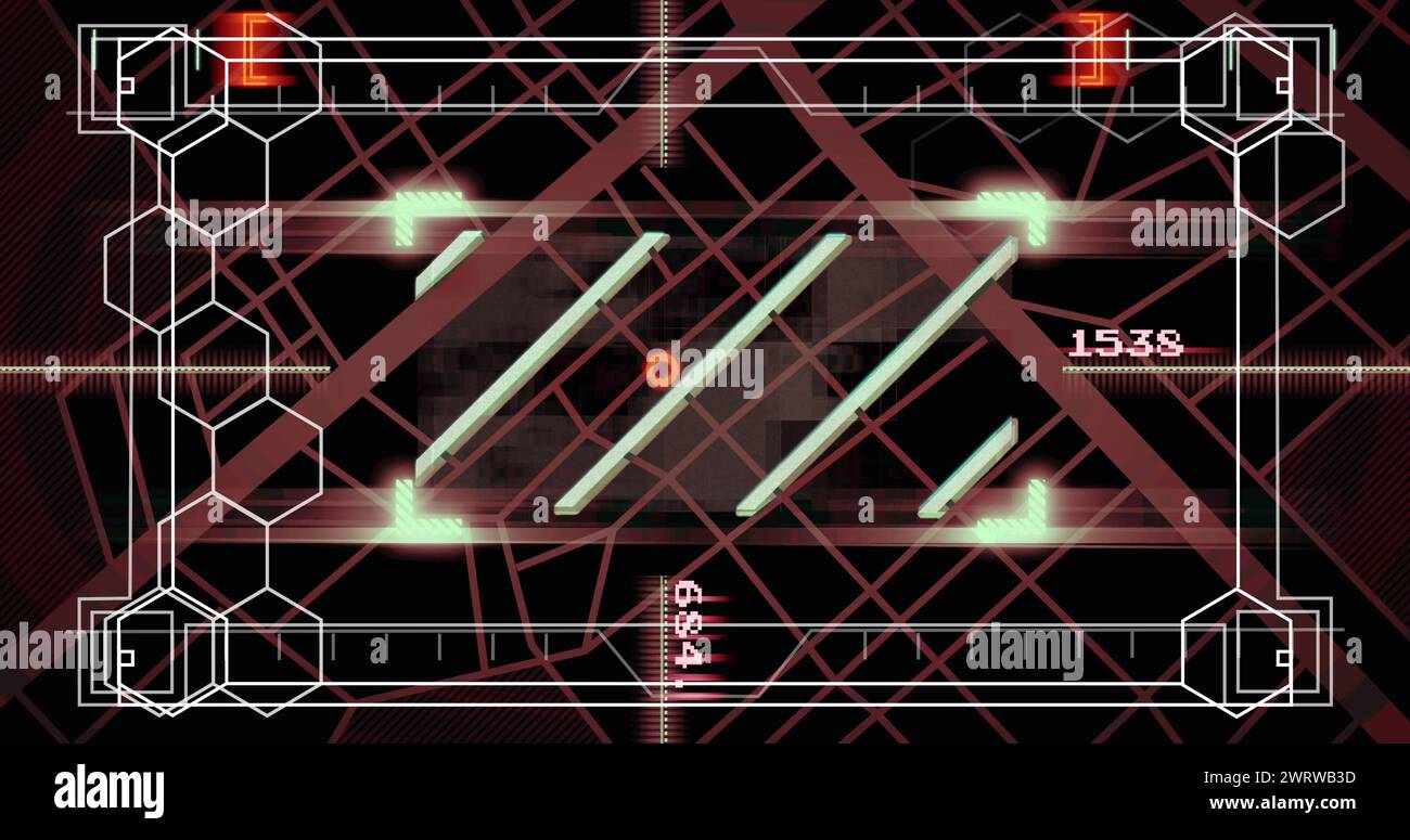 Immagine dell'elaborazione dei dati su sfondo nero Foto Stock