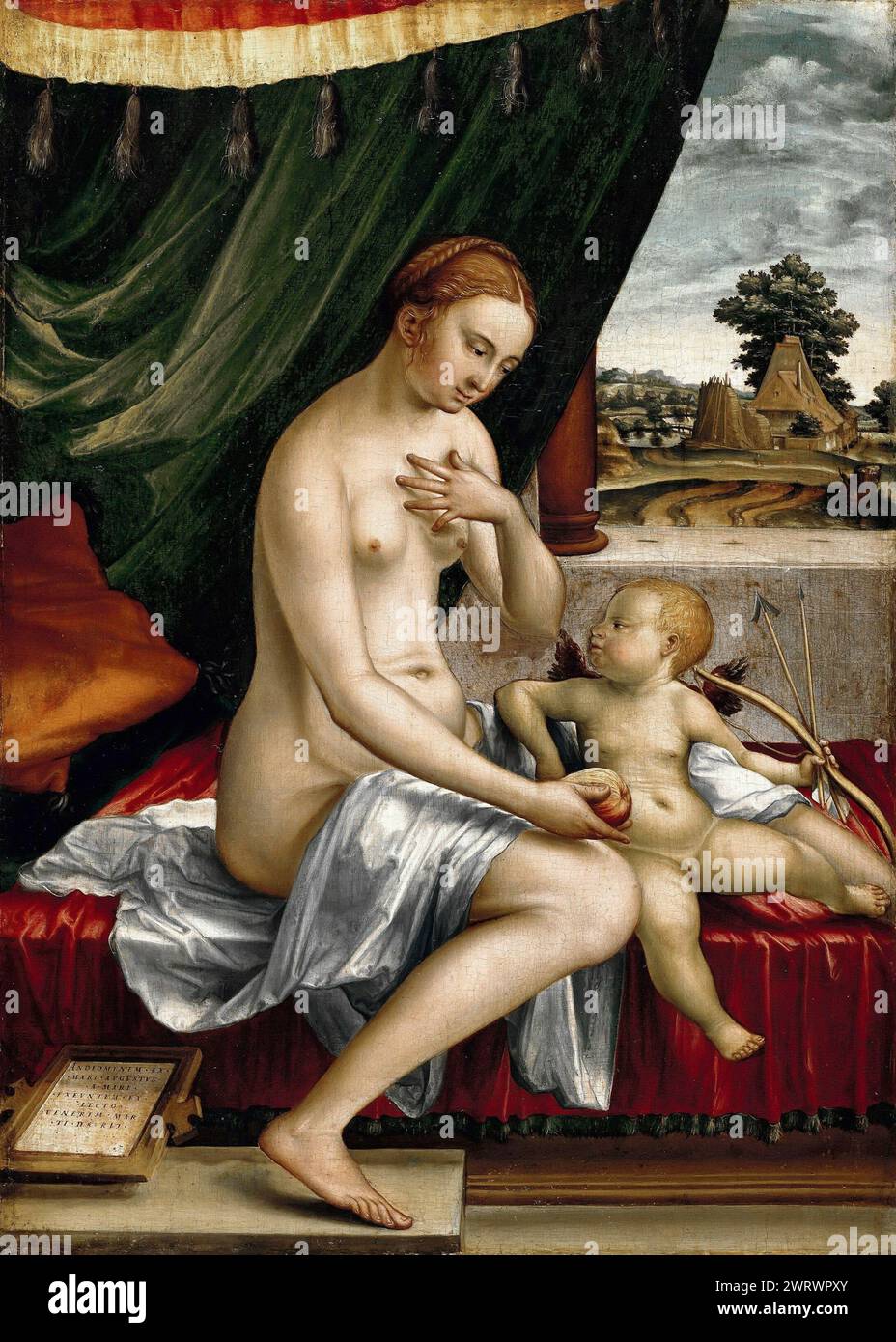 Georg Pencz (c.1500-1550) - Venere e Amor 1528-29. 48x35 Foto Stock