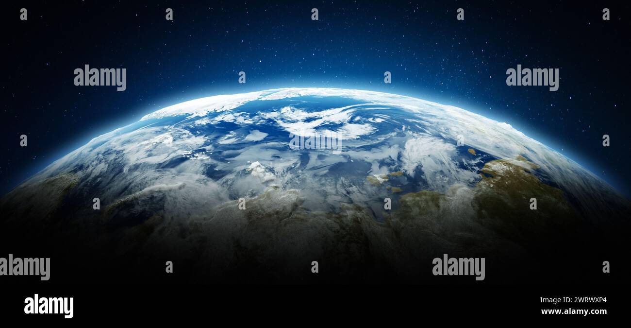 Artico, Polo Nord - pianeta Terra. Elementi di questa immagine forniti dalla NASA. rendering 3d. Foto Stock