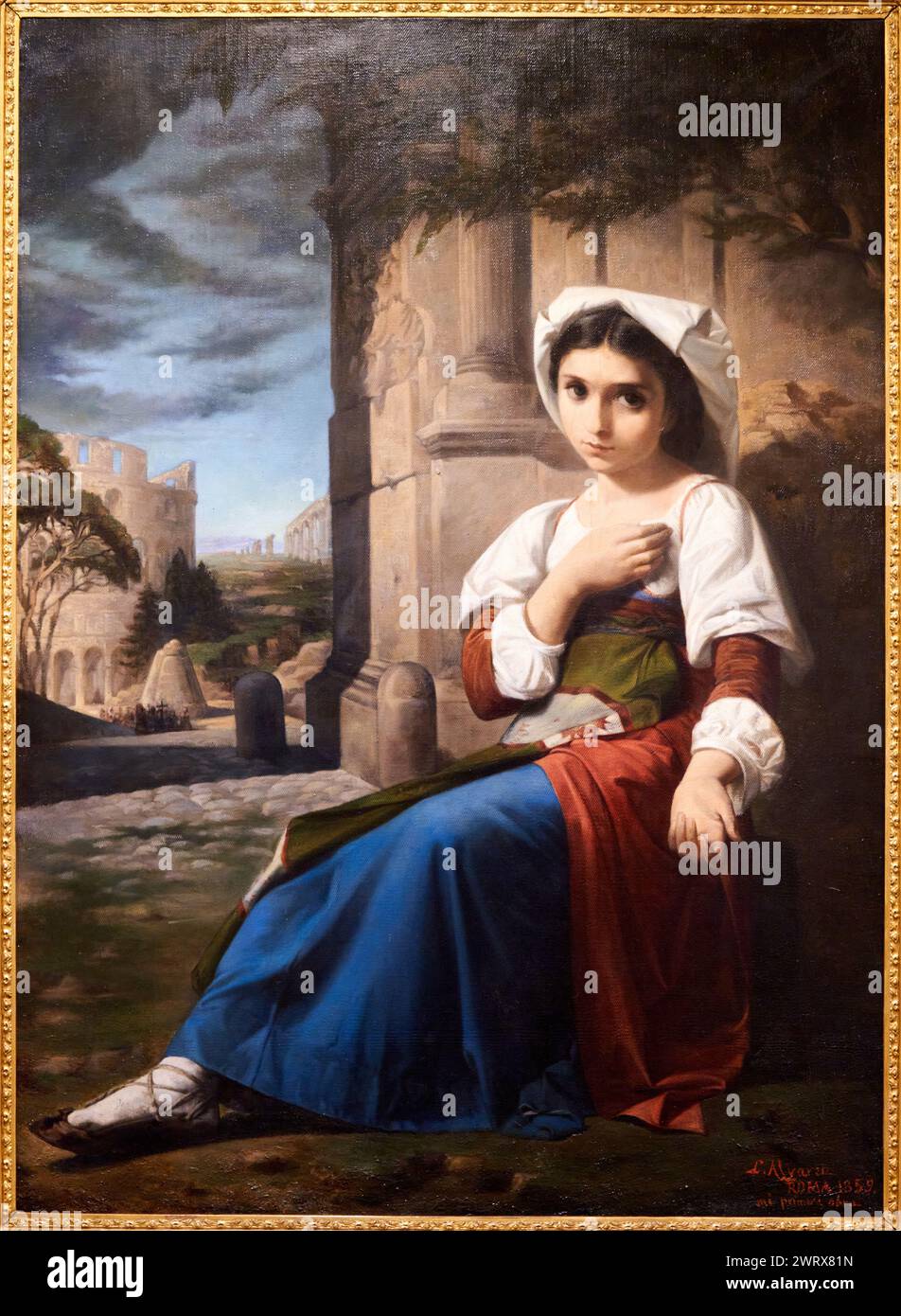 Luis Alvarez Catalá, (Madrid, 1836 - 1901), Roman Girl (la mia prima opera), 1859, Museo delle Belle Arti, Museo Bellas Artes, Oviedo, Asturie, Spagna Foto Stock