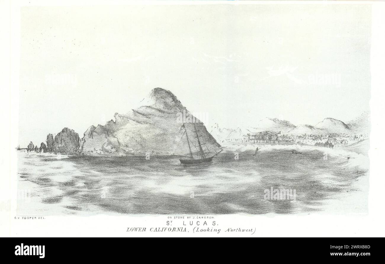 "St. Lucas, bassa California. Cabo San Lucas NW, bassa California. Cooper 1853 Foto Stock