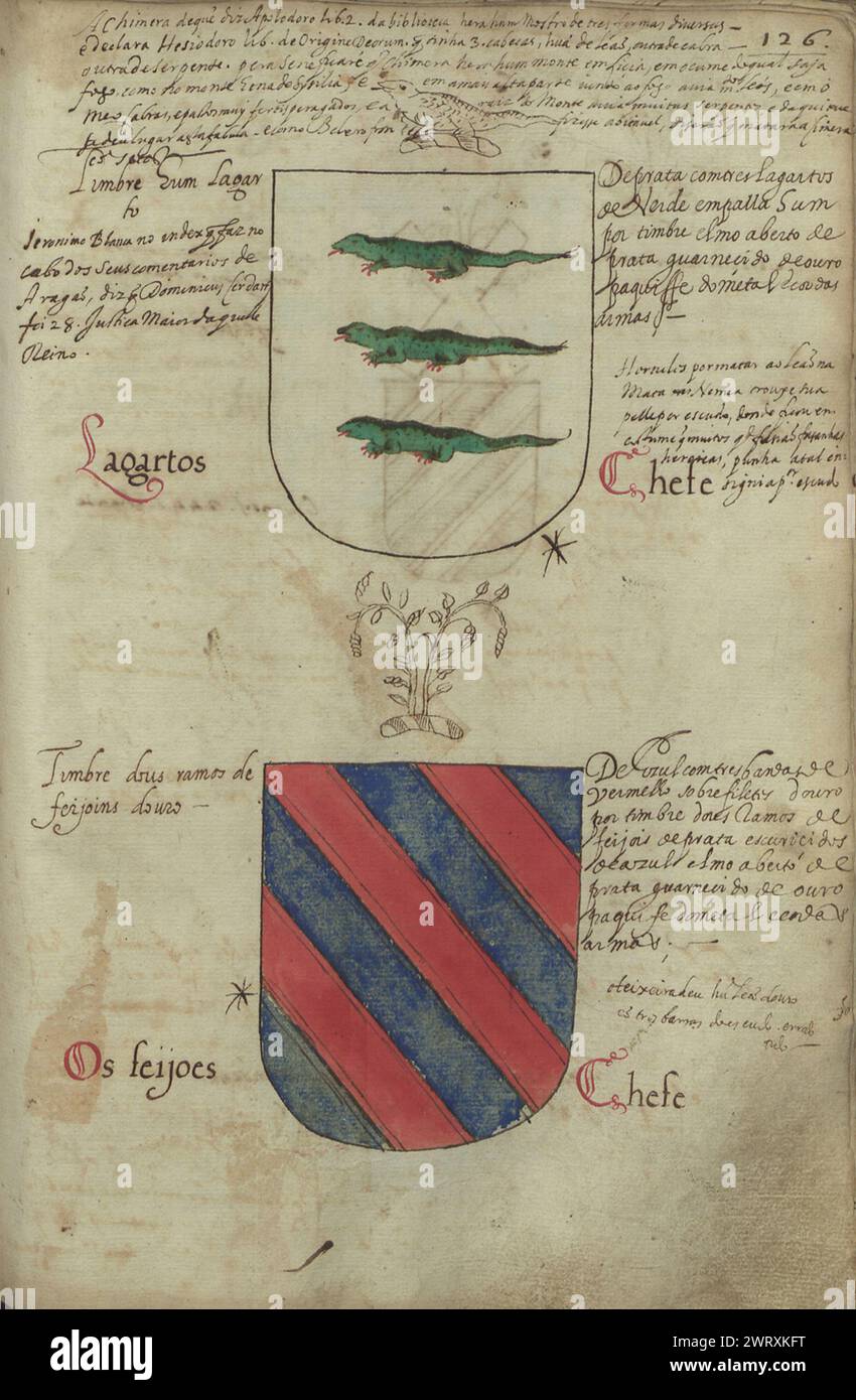 Stemma di Lagartos e OS feijos Foto Stock
