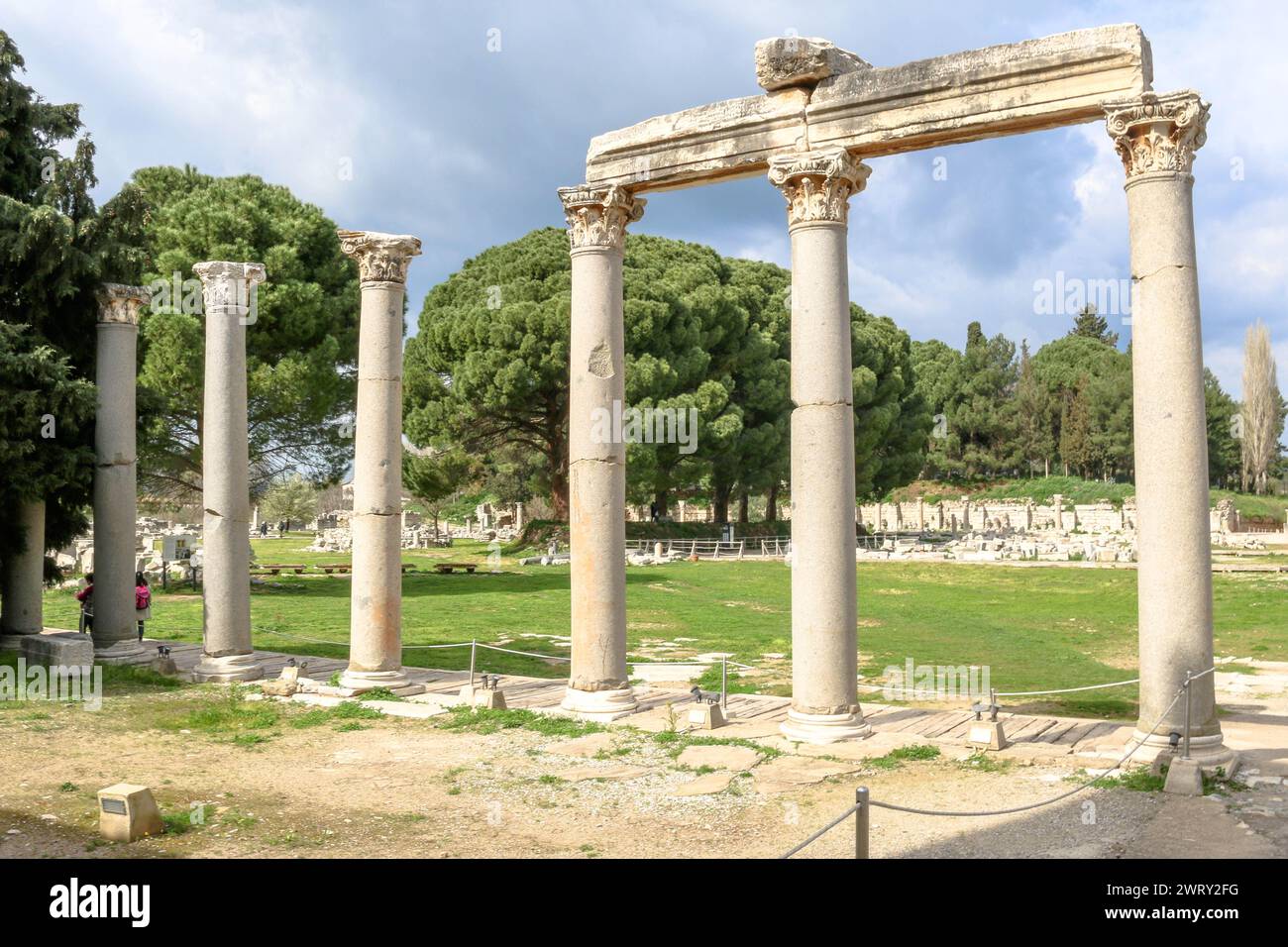 Rovine dell'antica città di Hierapolis, Turchia Foto Stock