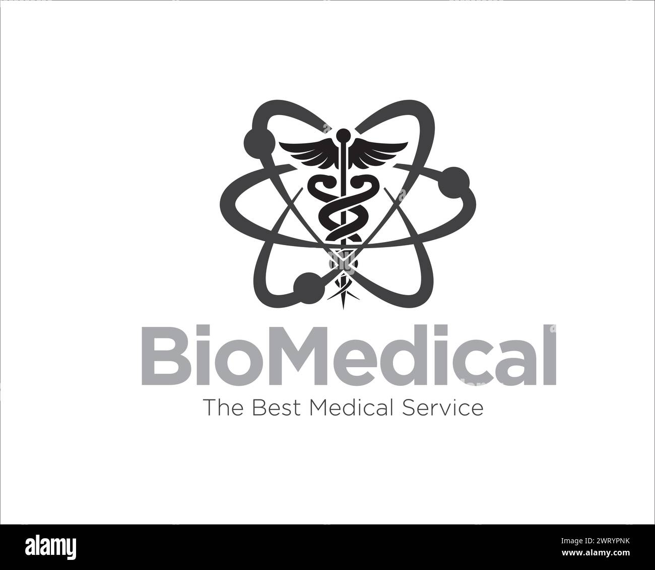 caduceus salute per logo medico biologico e protezione della salute Illustrazione Vettoriale
