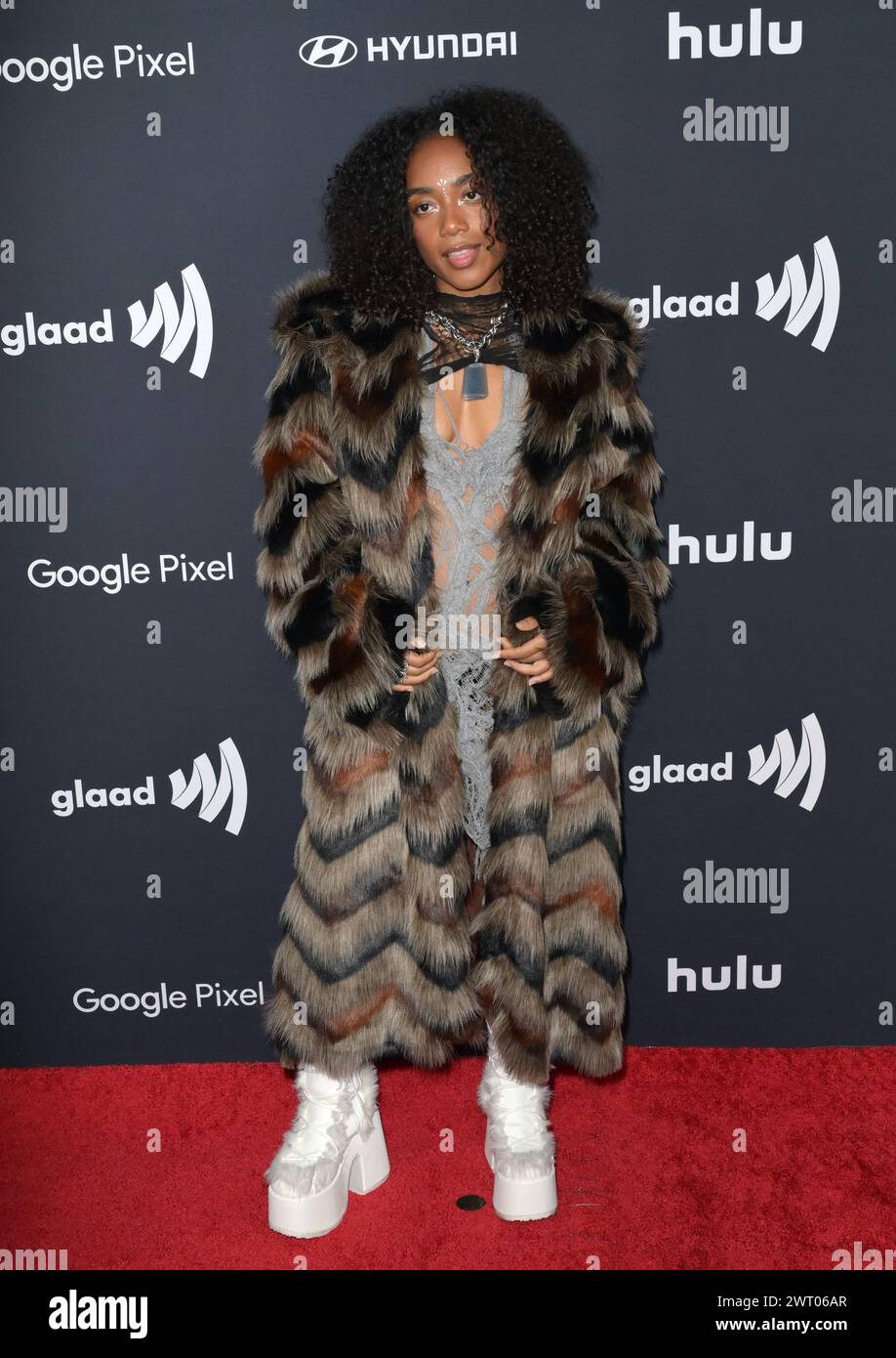 Los Angeles, Stati Uniti. 14 marzo 2024. LOS ANGELES, STATI UNITI. 14 marzo 2024: UMI al 35° GLAAD Media Awards annuale al Beverly Hilton. Crediti fotografici: Paul Smith/Alamy Live News Foto Stock