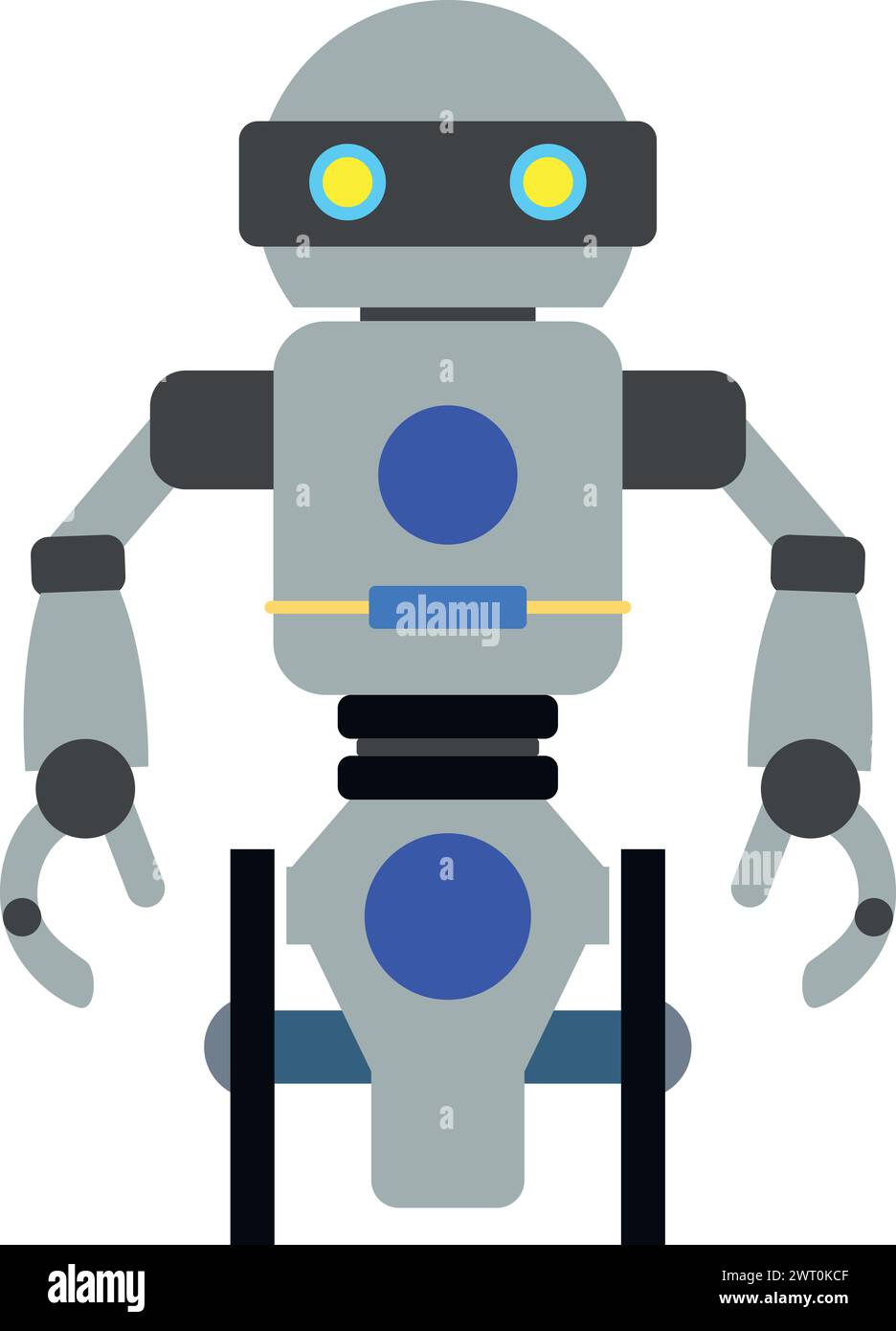 Immagine dell'icona del robot in stile piatto. Illustrazione Vettoriale