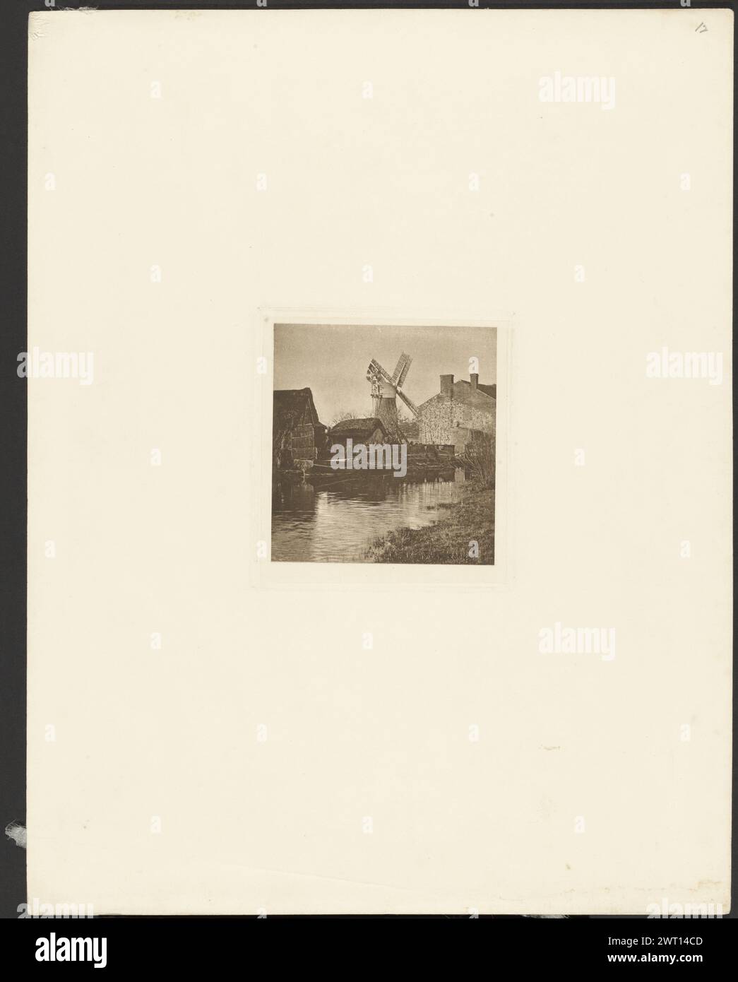 Il mulino a vento. Peter Henry Emerson, fotografo (britannico, nato a Cuba, 1856 - 1936) 1887 (Recto, foglio) inciso a matita, nell'angolo in alto a destra: "12" Foto Stock
