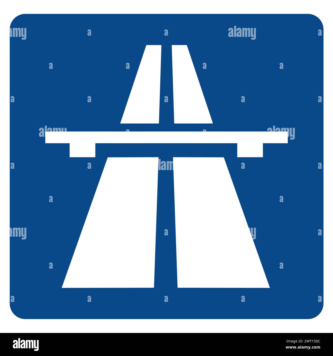 Icona della superstrada segnaletica stradale. Segnale stradale. Simbolo BAB Autobahn Bundesautobahn. Logo autostrada. stile piatto. Foto Stock