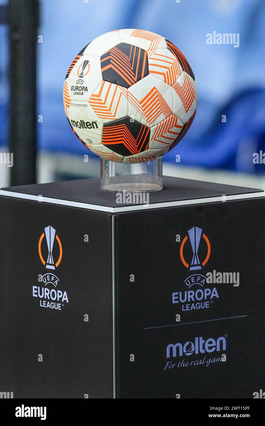 Calcio ufficiale della UEFA Europa League, su una base formale. Foto Stock