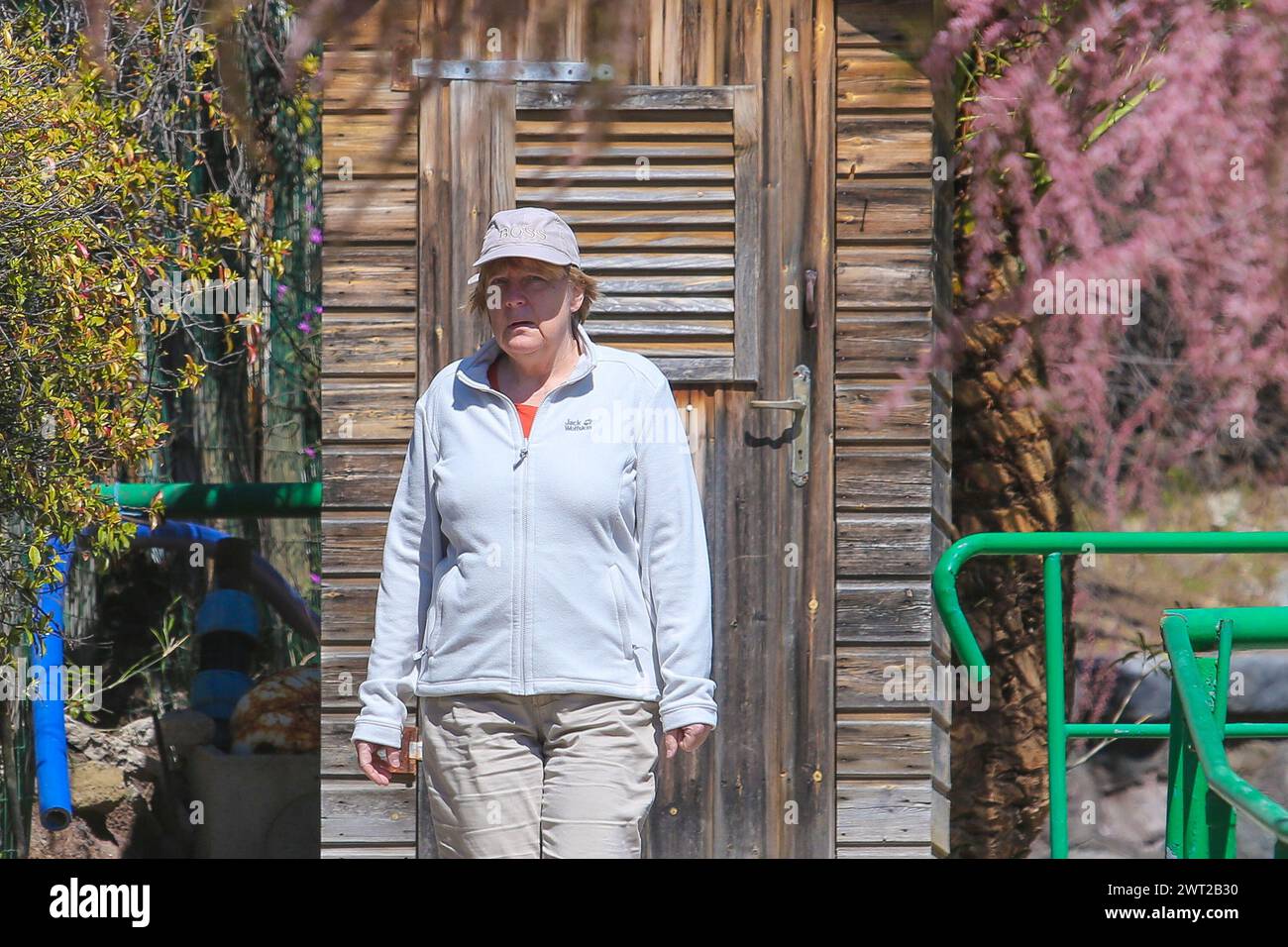 Cancelliera tedesca Angela Merkel, durante le vacanze pasquali sull'isola di Ischia Foto Stock