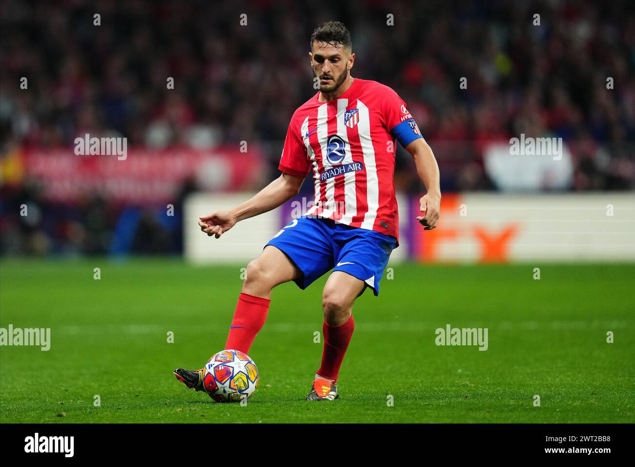 Madrid, Spagna. 13 marzo 2024. Koke Resurreccion dell'Atletico de Madrid durante la partita di UEFA Champions League, sedicesimo turno, andata e ritorno, tra l'Atletico de Madrid e l'Inter Milan giocata allo stadio Civitas Metropolitano il 13 marzo 2024 a Madrid in Spagna. (Foto di Bagu Blanco/PRESSINPHOTO) credito: PRESSINPHOTO SPORTS AGENCY/Alamy Live News Foto Stock