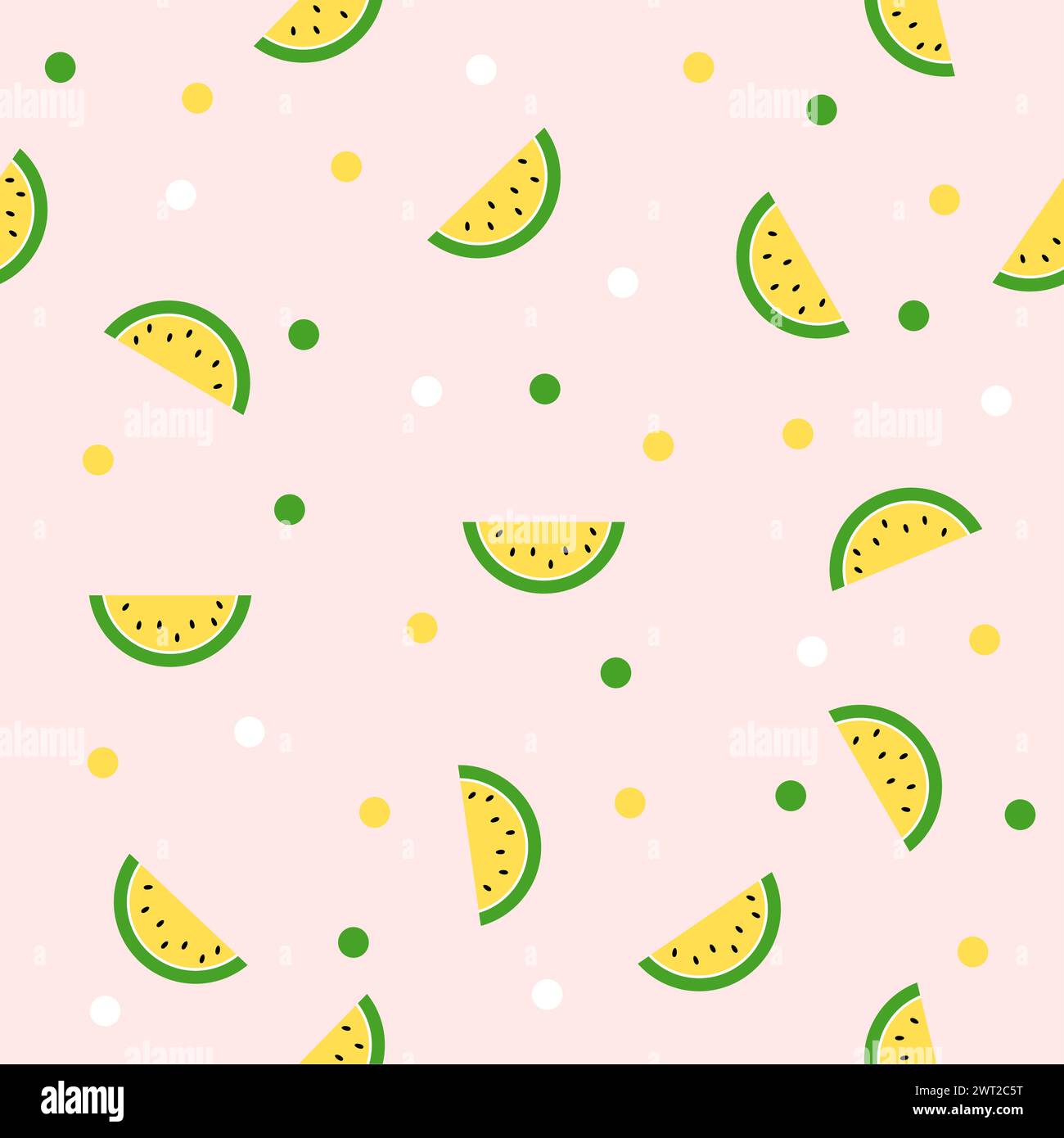 Sfondo anguria gialla. Motivo senza cuciture. Illustrazione Vettoriale