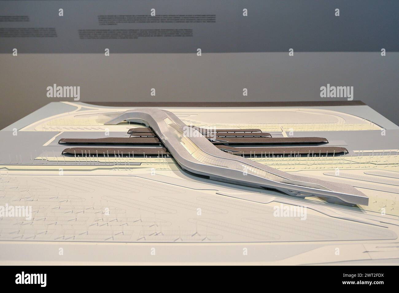 Un modello 3D della stazione ferroviaria ad alta velocità, TAV, di Afragola, progettato dall'architetto Zaha Hadid Foto Stock